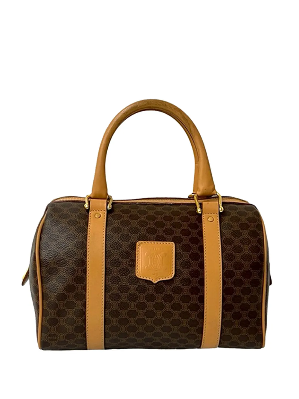 Celine Pre-Owned 2015 Macadam Coated Canvas boston bag - Marrone