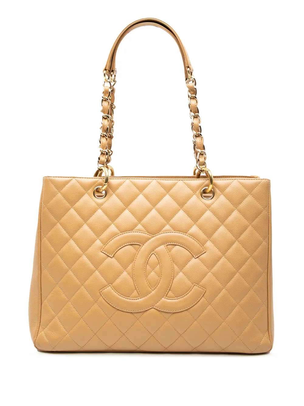 CHANEL Pre-Owned 2008-2009 Caviar Grand Shopping tote bag - Marrone