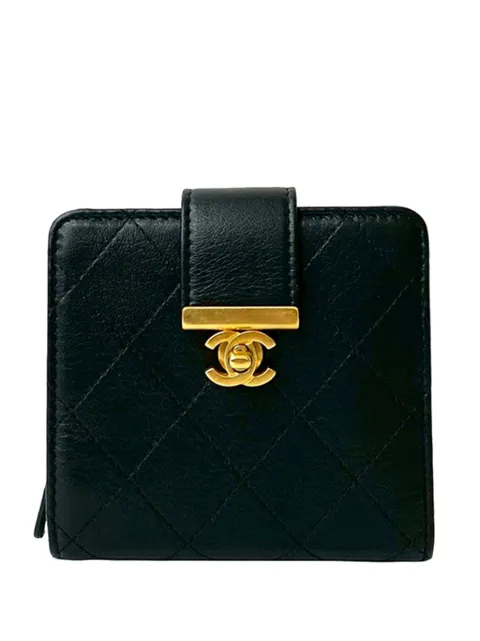 CHANEL Pre-Owned 2019 kleines CC Portemonnaie aus gestepptem Kalbsleder mit Drehverschluss