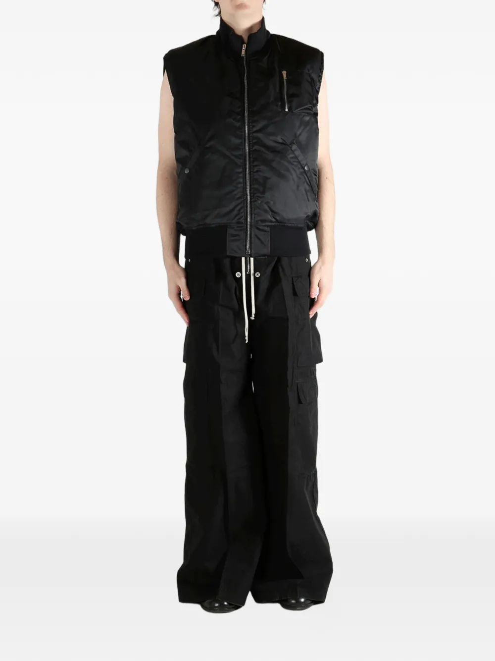 Rick Owens DRKSHDW Mouwloos jack met rits Zwart