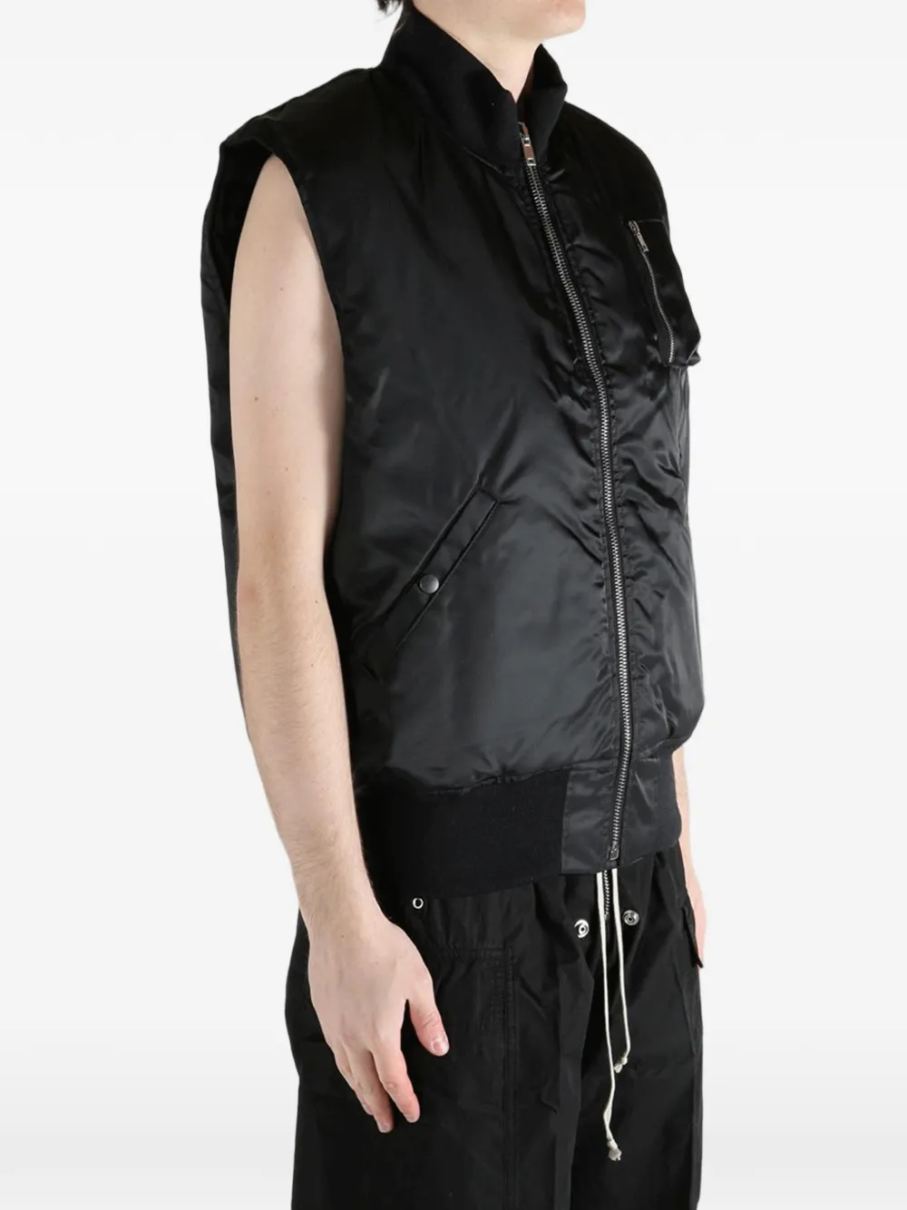 Rick Owens DRKSHDW Mouwloos jack met rits Zwart