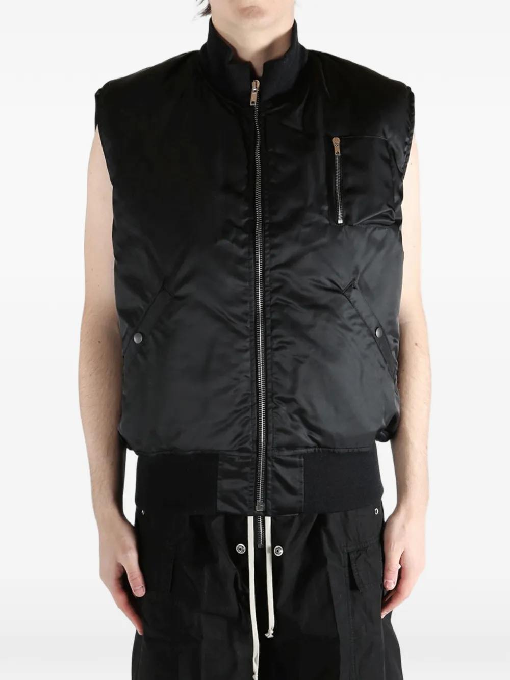 Rick Owens DRKSHDW Mouwloos jack met rits Zwart