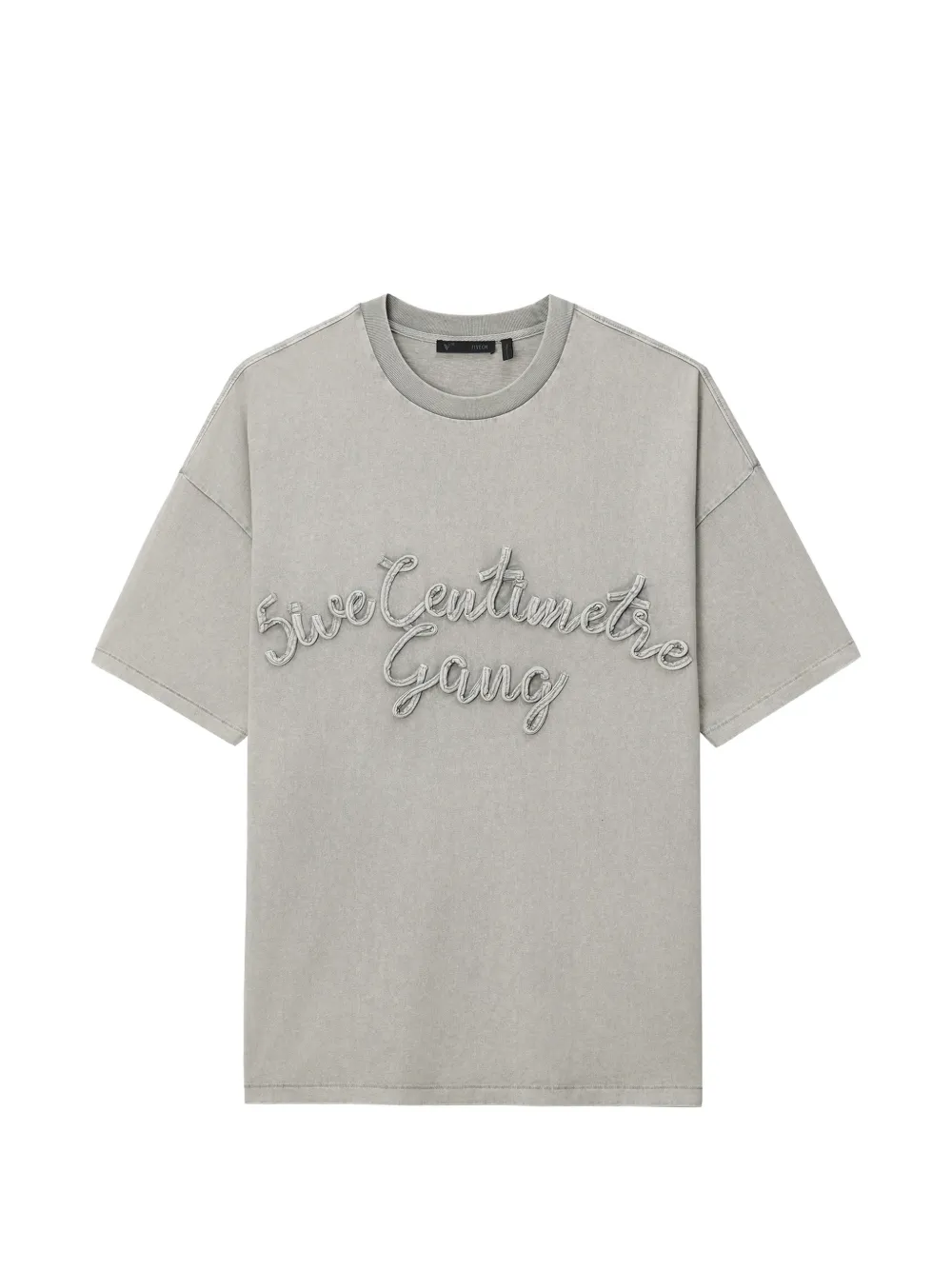 FIVE CM embroidered T-shirt - Grigio