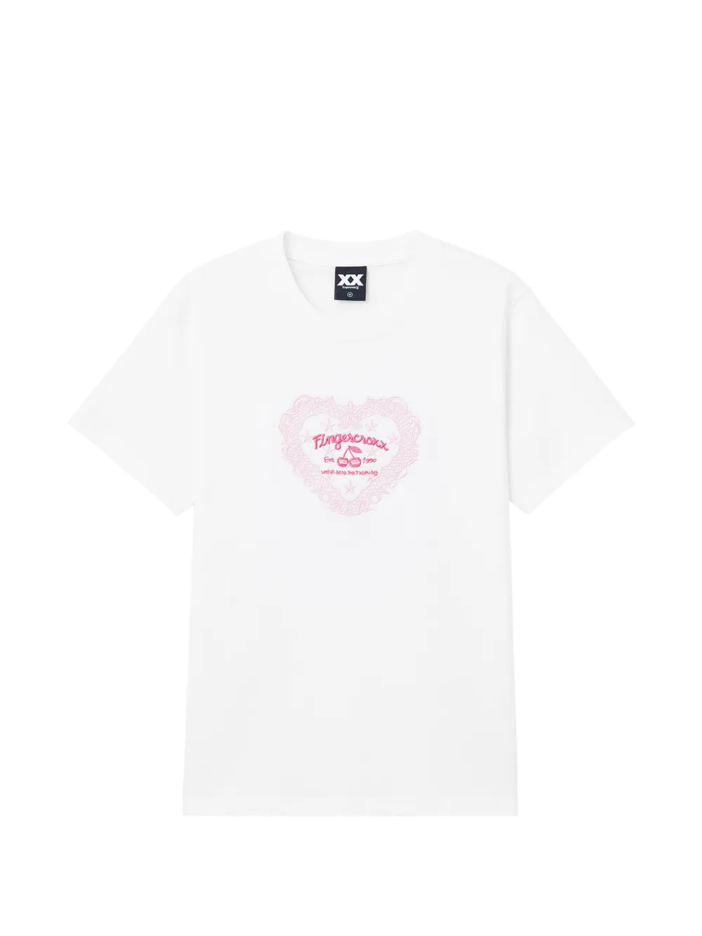 FINGERCROXX heart-embroidered T-shirt - Weiß