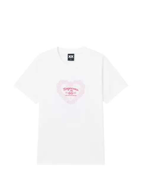 FINGERCROXX heart-embroidered T-shirt