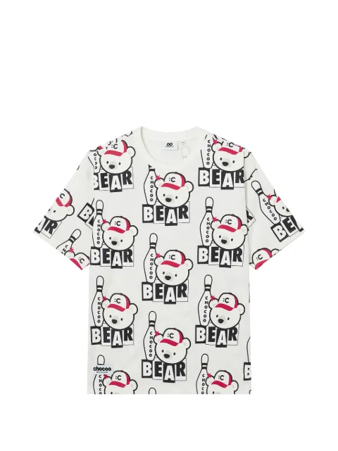 CHOCOOLATE bear bowling print T-shirt
