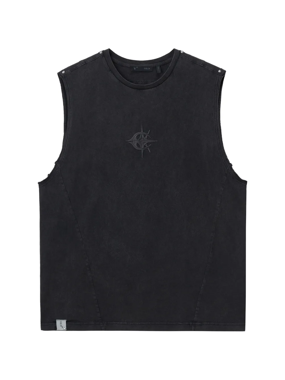 FIVE CM round-neck sleeveless top - Schwarz