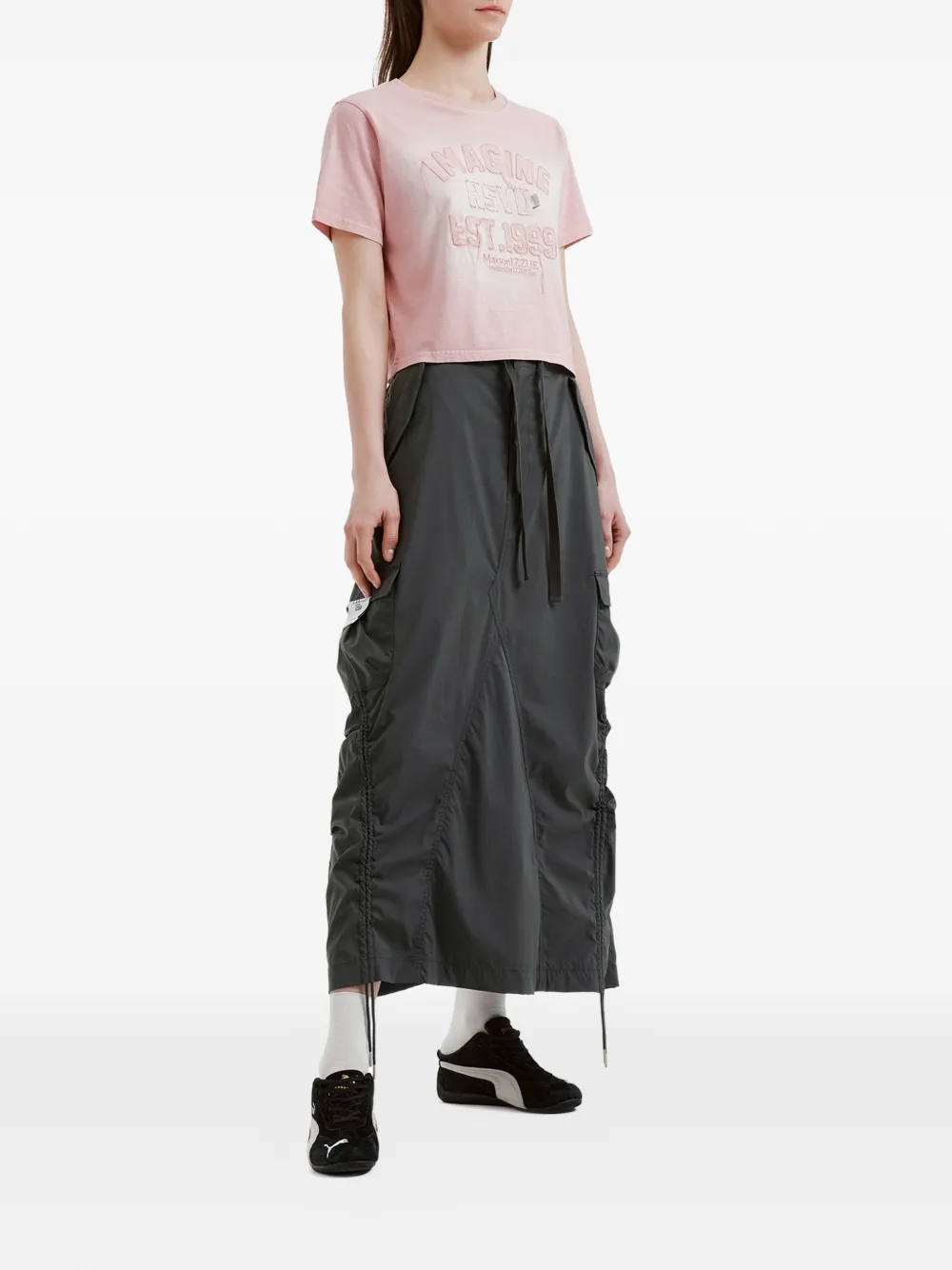  Izzue Cargo Drawstring Skirt - Grey 