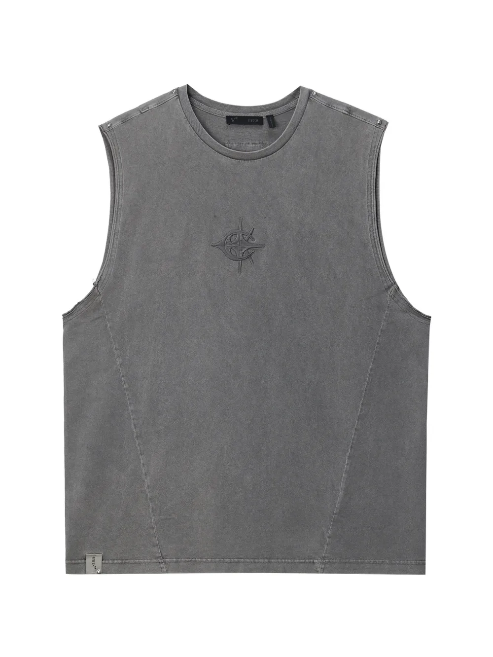 FIVE CM embroidered sleeveless T-shirt - Grigio