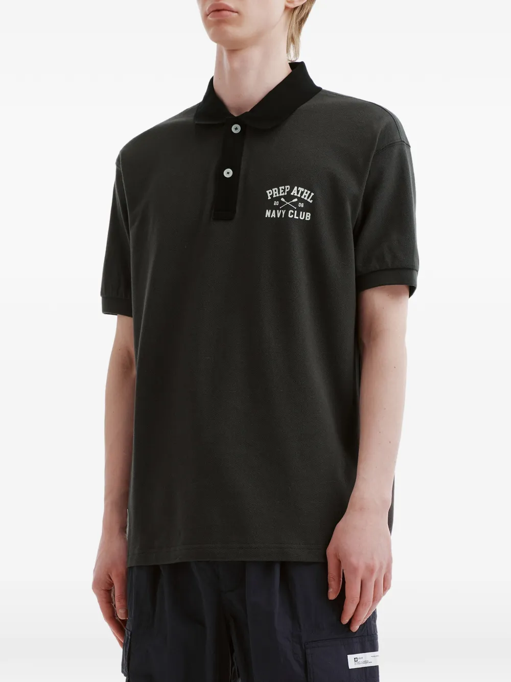  Chocoolate Contrast Collar Logo-detail Polo Shirt - Grey 