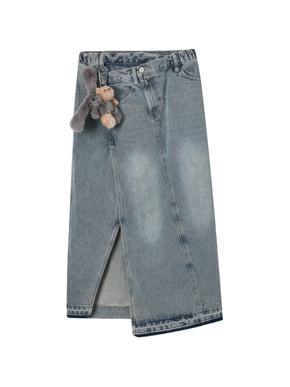 izzue split cotton skirt - Blu