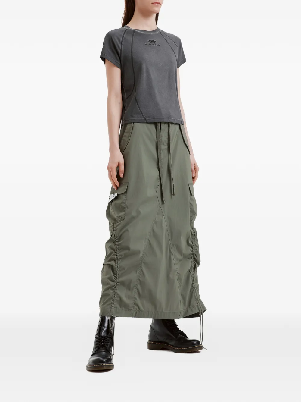  Izzue Cargo Drawstring Skirt - Green 