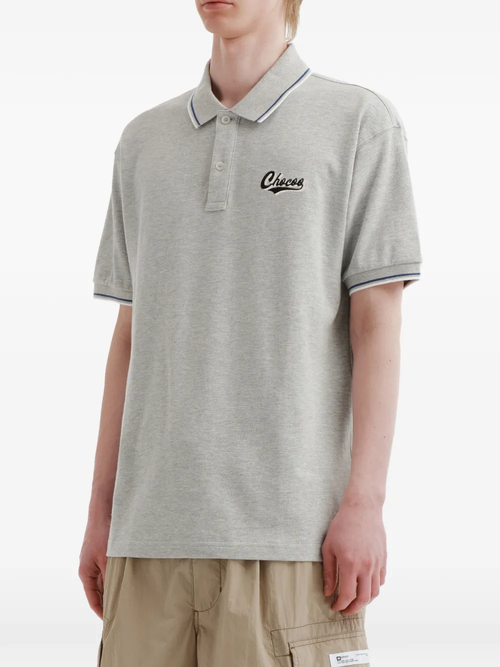  Chocoolate Piped Embroidered Polo Shirt - Grey 