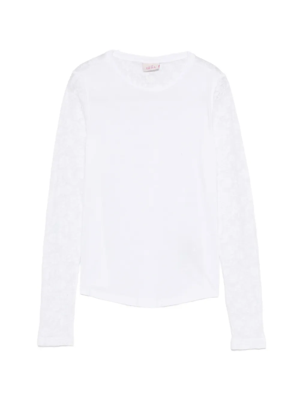 DEHA T-shirt con maniche in pizzo - Bianco