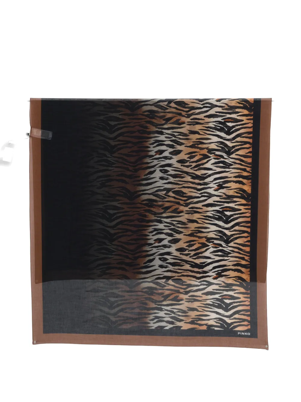 PINKO tiger-print bordered scarf - Nero