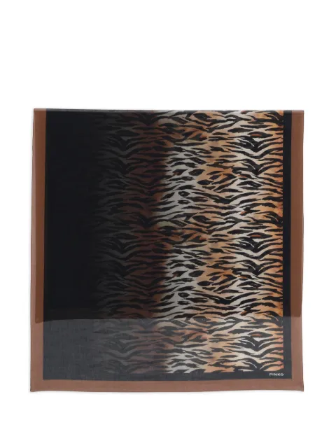 PINKO tiger-print bordered scarf