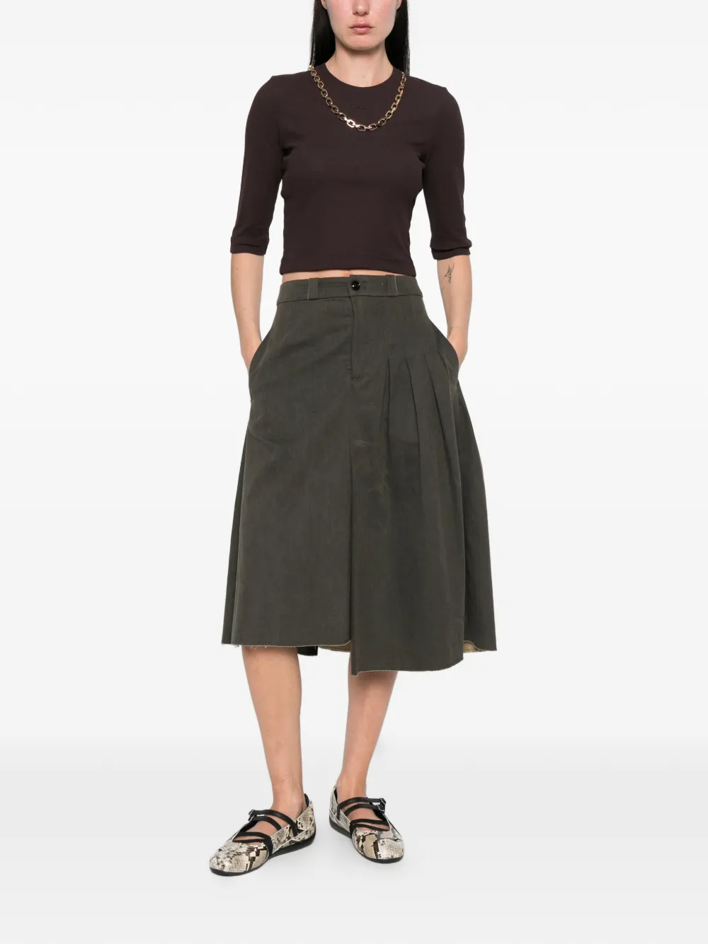 PINKO Cropped trui met ketting Bruin