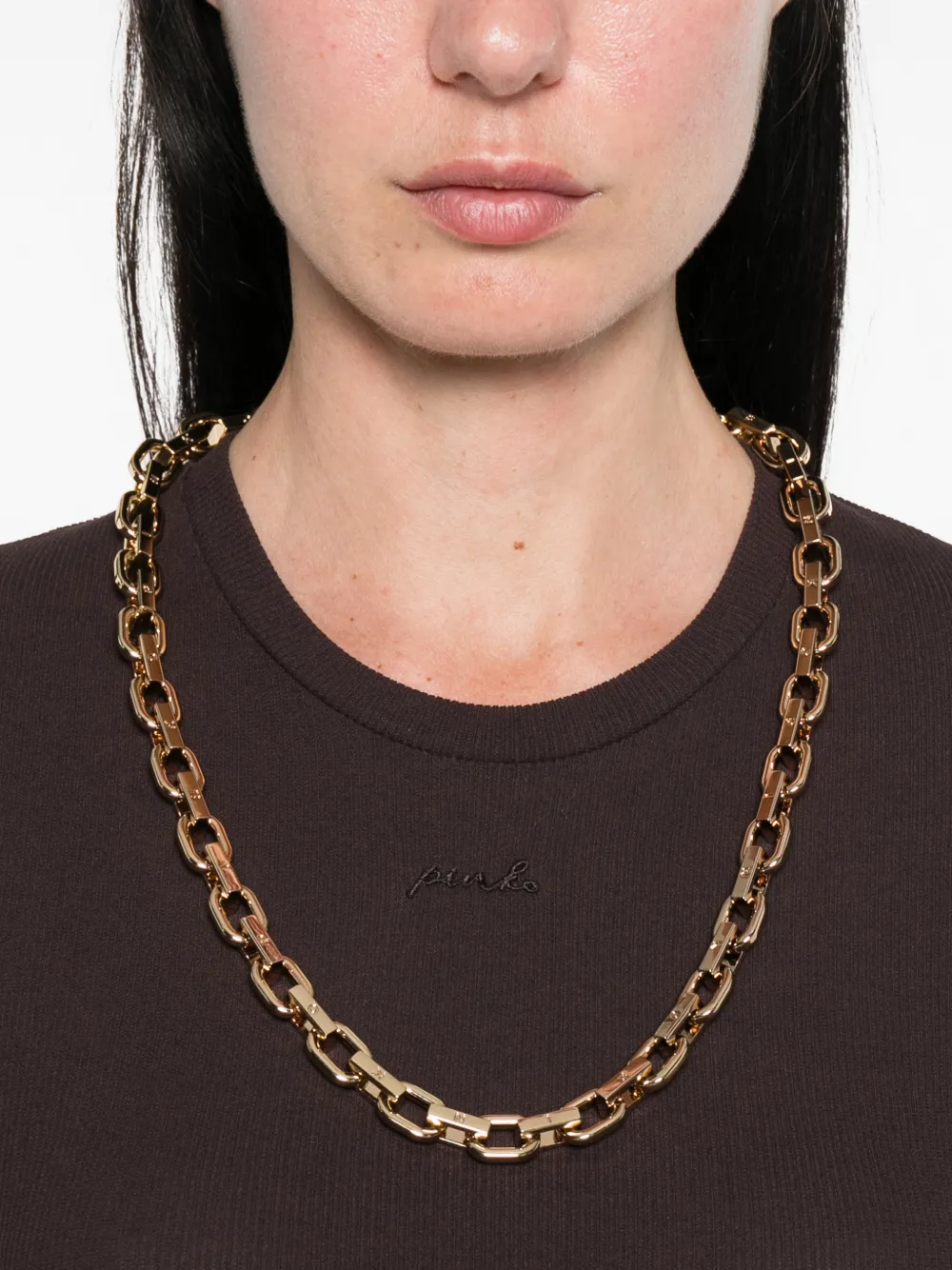 PINKO Cropped trui met ketting Bruin