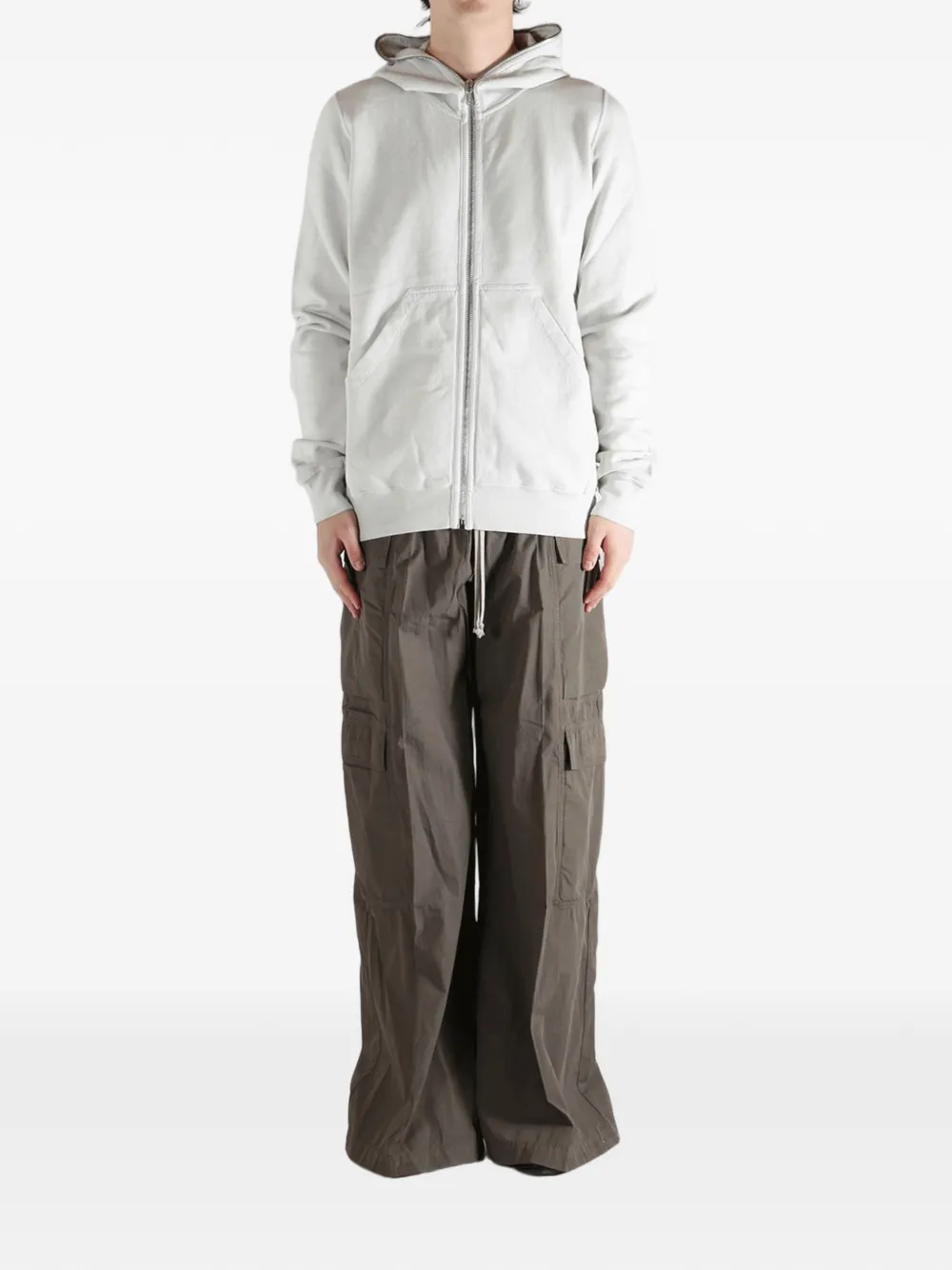 Rick Owens DRKSHDW Hoodie met rits Wit