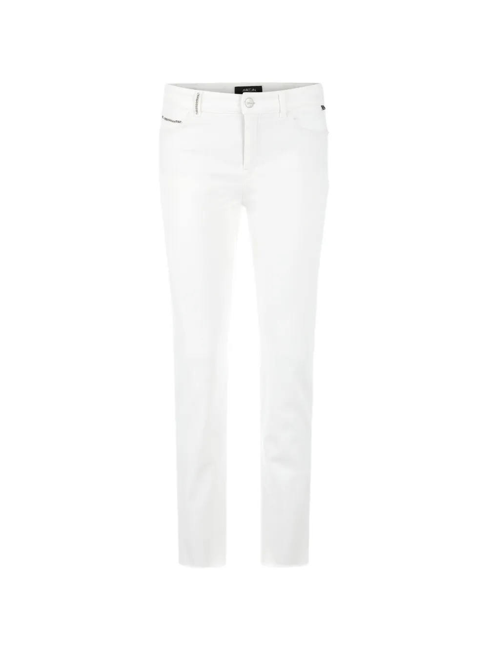 MARCCAIN Faro chain-detail frayed-hem jeans - Weiß