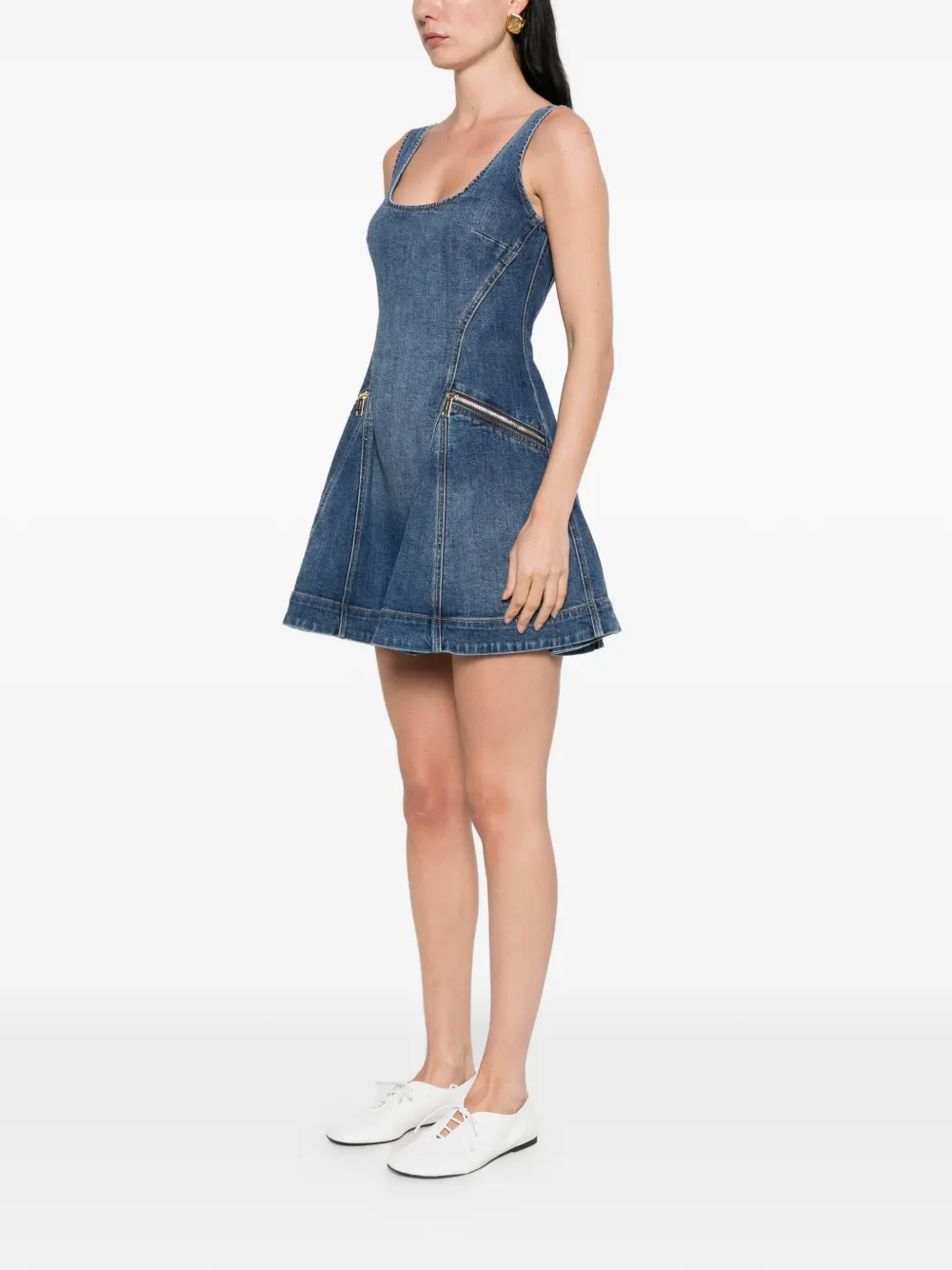  Self-portrait Ruffled Mini Dress - Blue 