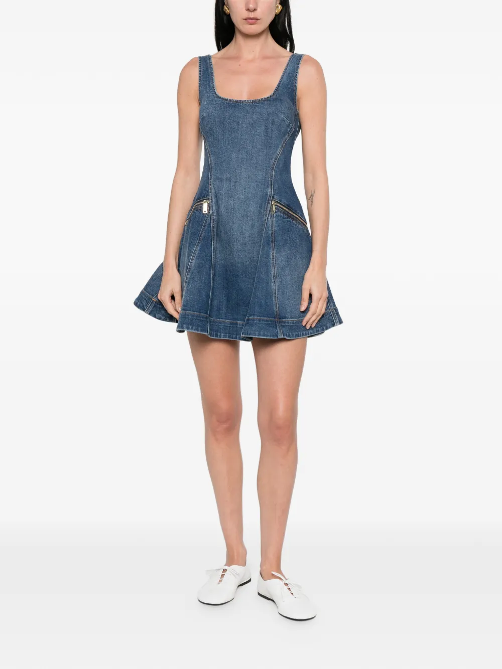  Self-portrait Ruffled Mini Dress - Blue 
