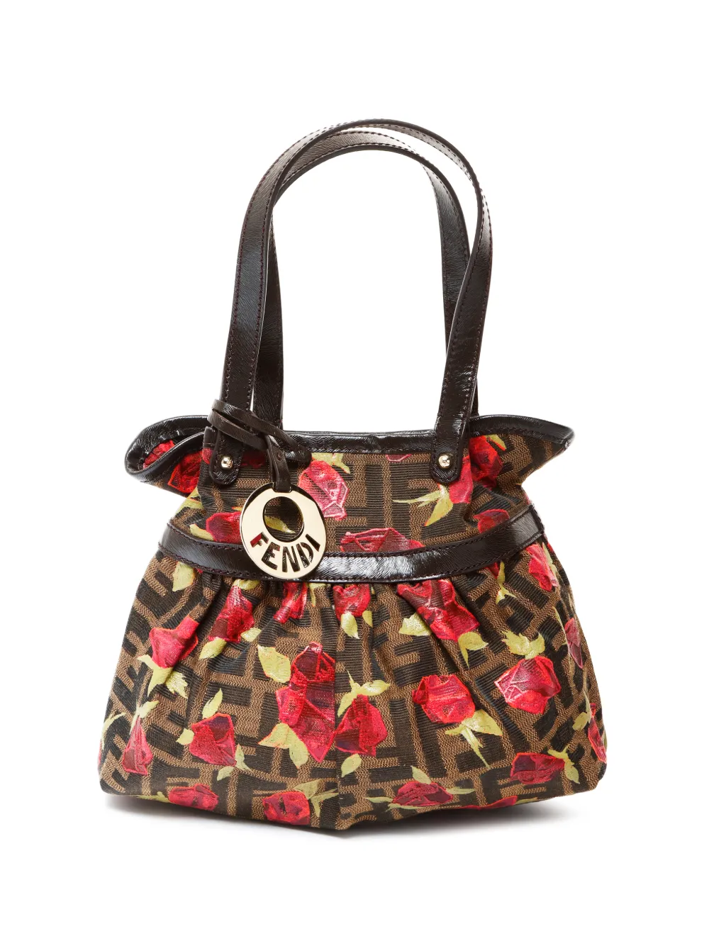 Fendi Pre-Owned 1990-2000 Zucca floral-pattern bucket bag - Marrone