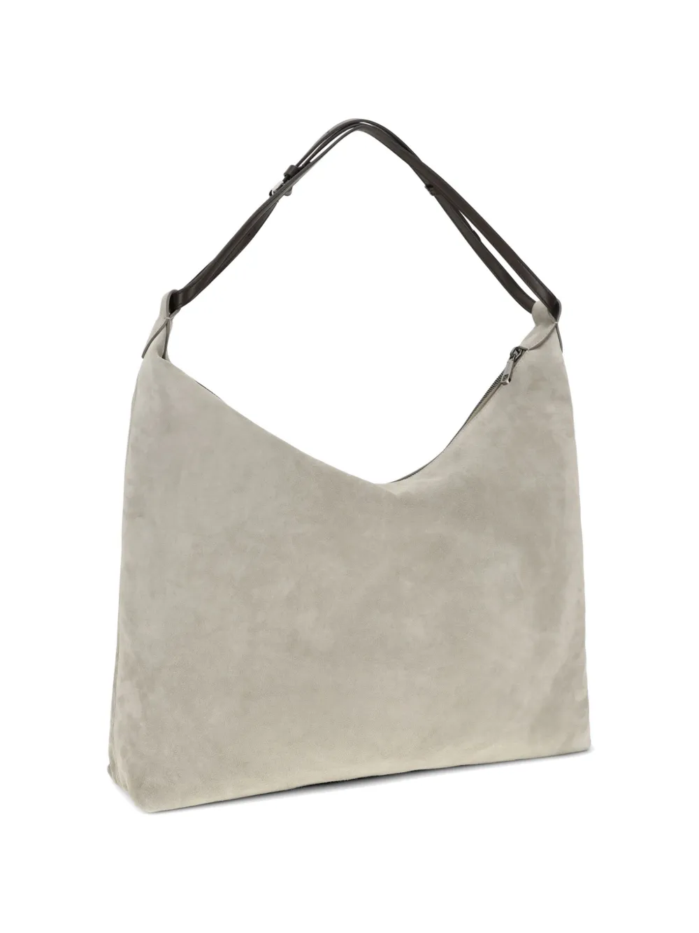  Brunello Cucinelli Zip Suede Shoulder Bag - Grey 