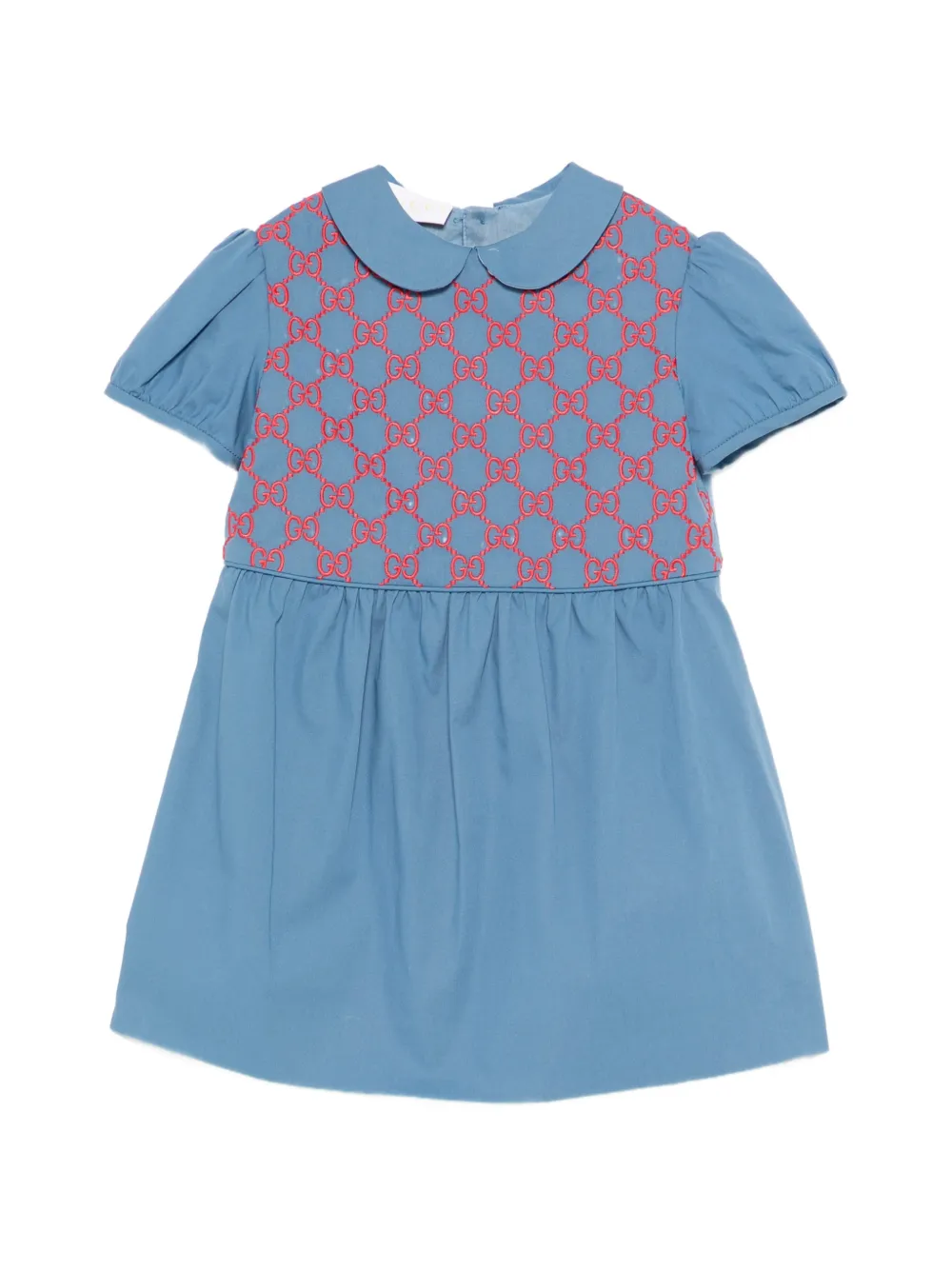 Gucci Kids embroidered collared dress - Blau