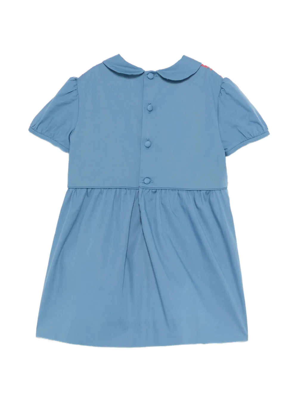  Gucci Kids Embroidered Collared Dress - Blue 