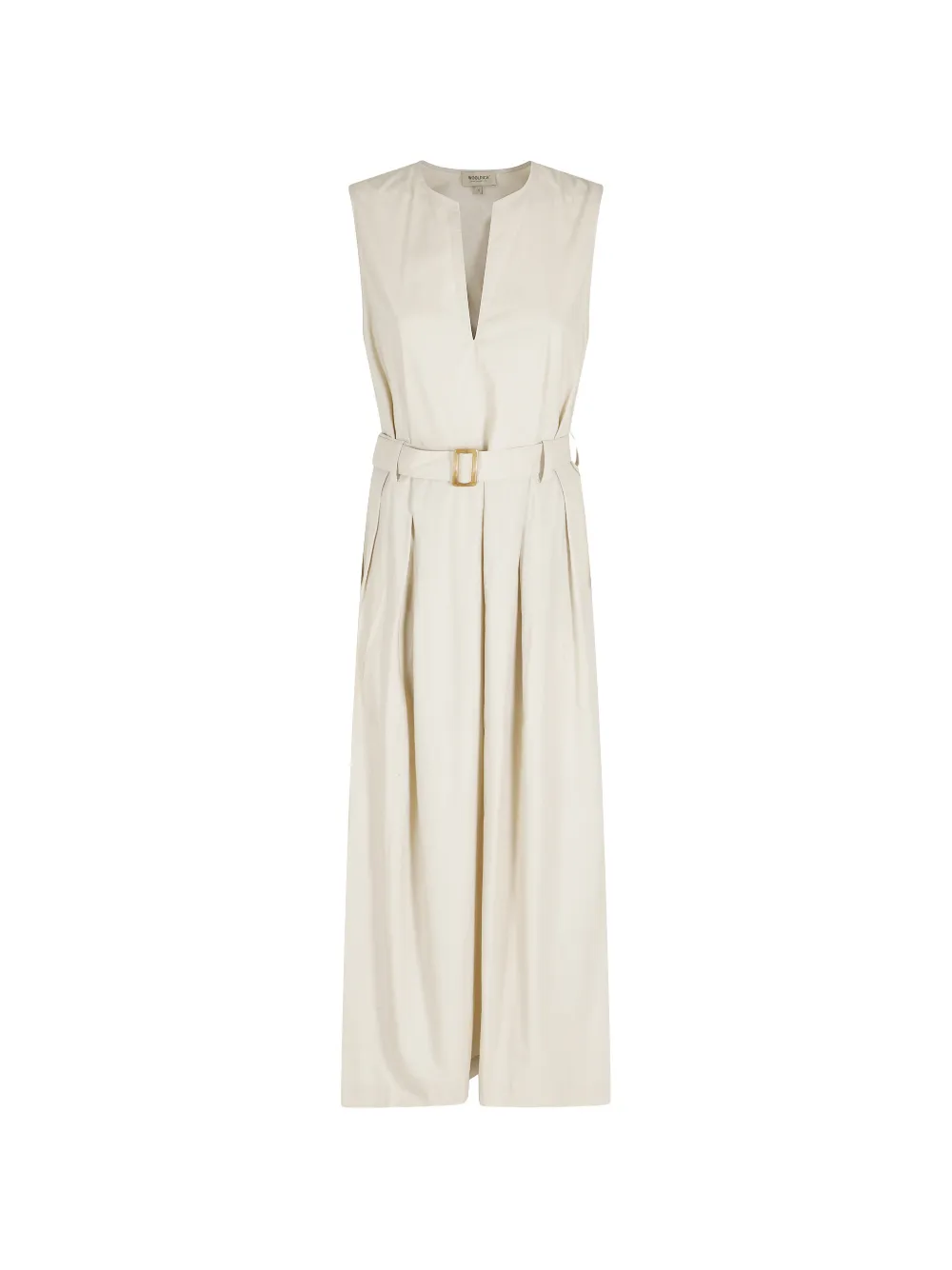 Woolrich V-neck belted midi dress - Toni neutri