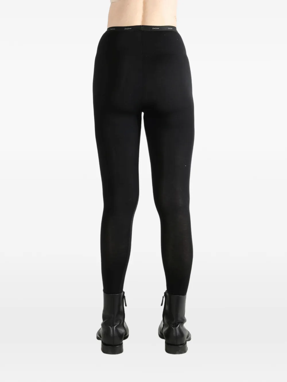 Yohji Yamamoto Legging met logoband Zwart
