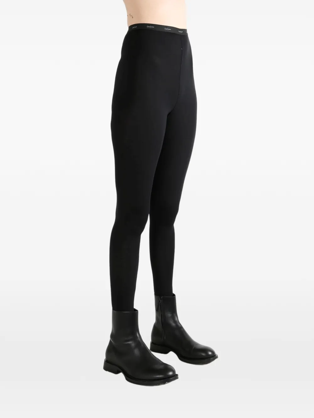 Yohji Yamamoto Legging met logoband Zwart