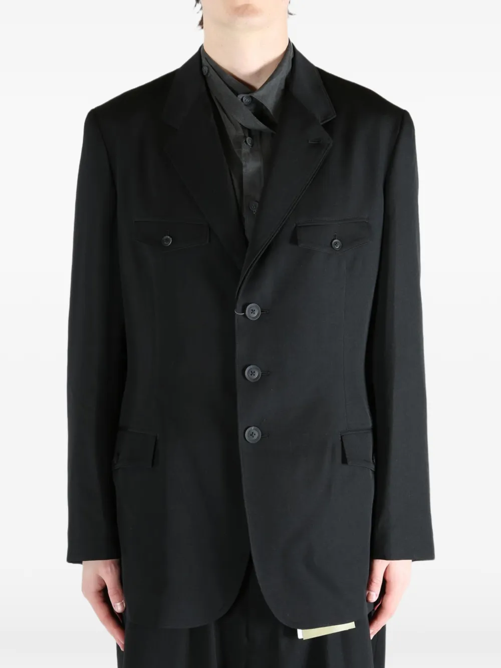 Yohji Yamamoto Blazer met knopen Zwart