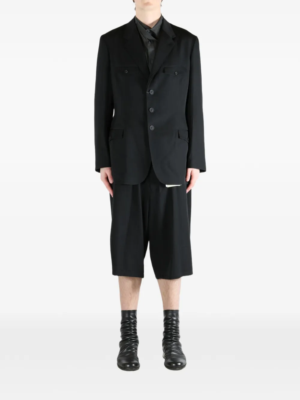 Yohji Yamamoto Blazer met knopen Zwart