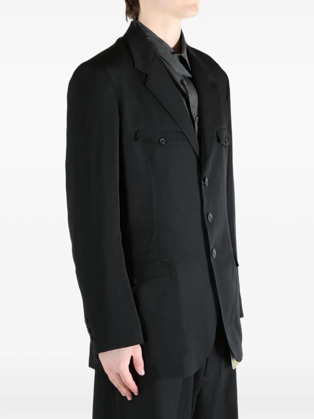 Yohji Yamamoto Blazer met knopen Zwart