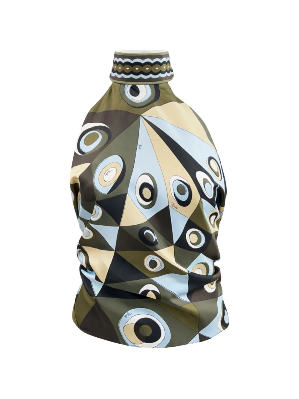 PUCCI geometric-print twill top - Verde