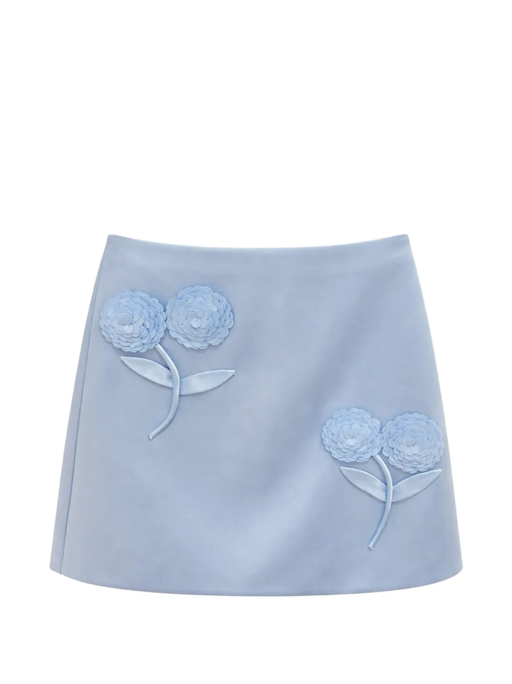Self-Portrait 3D-flower mini skirt - Blu