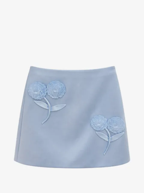 Self-Portrait sequin flowers mini skirt