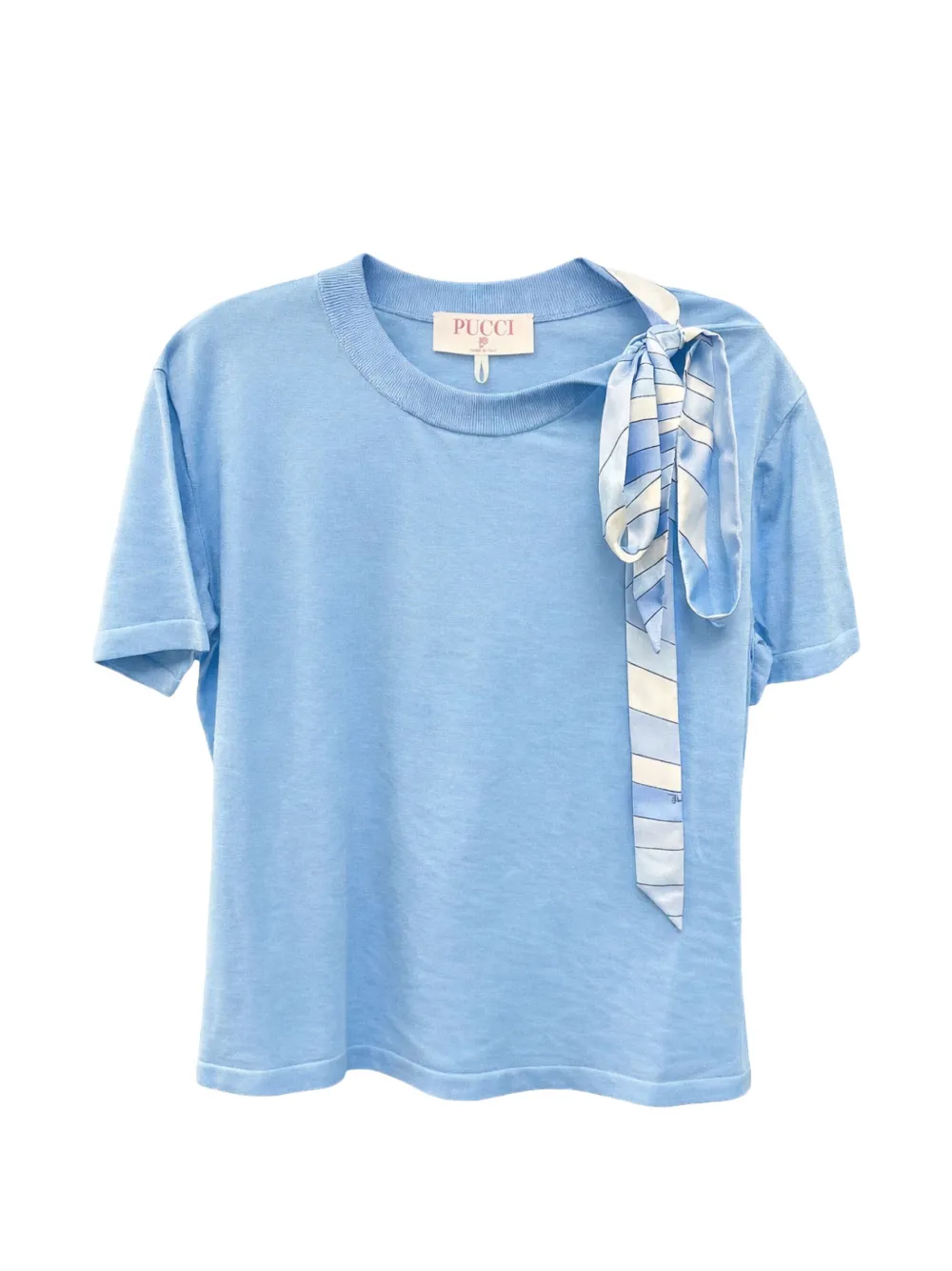 PUCCI tie detail T-shirt - Blau