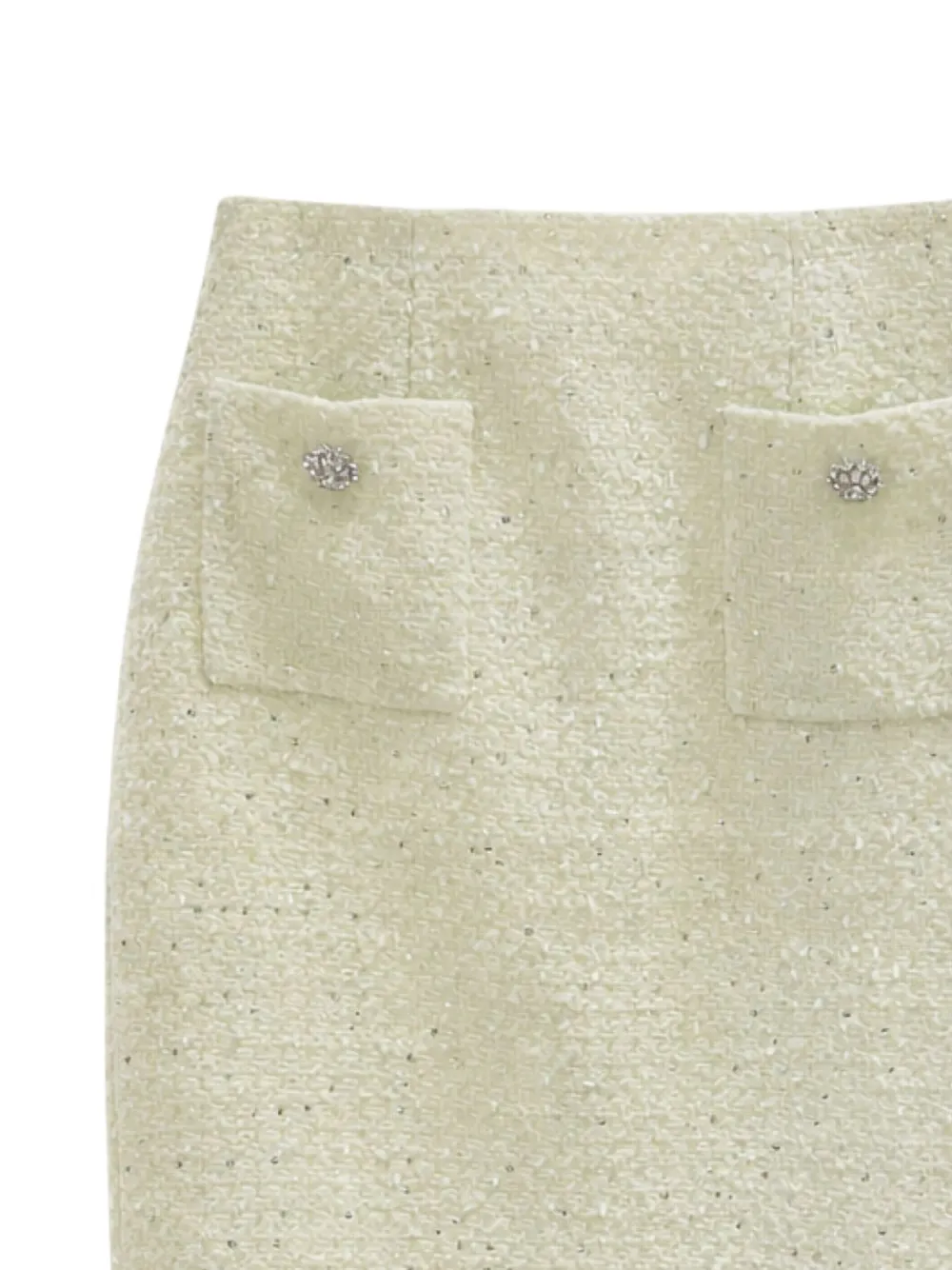  Self-portrait Boucle Pocket Skirt - White 