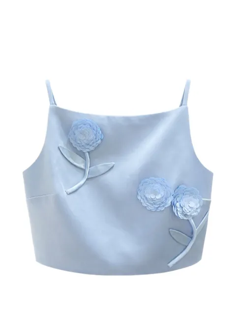 Self-Portrait sequin flower top