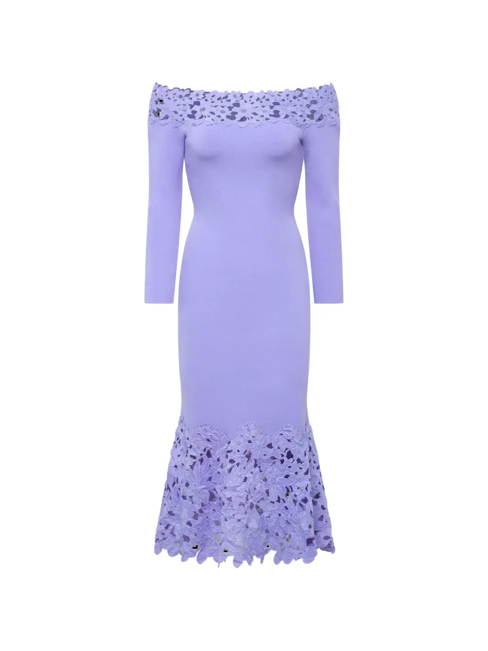 Theia lace knit midi dress - Purple