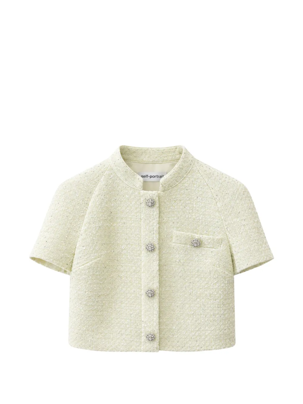 Self-Portrait boucle top - White