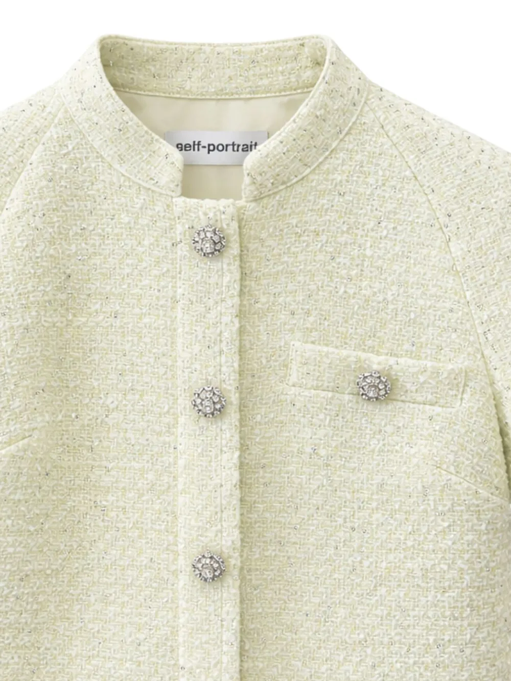  Self-portrait Boucle Top - White 