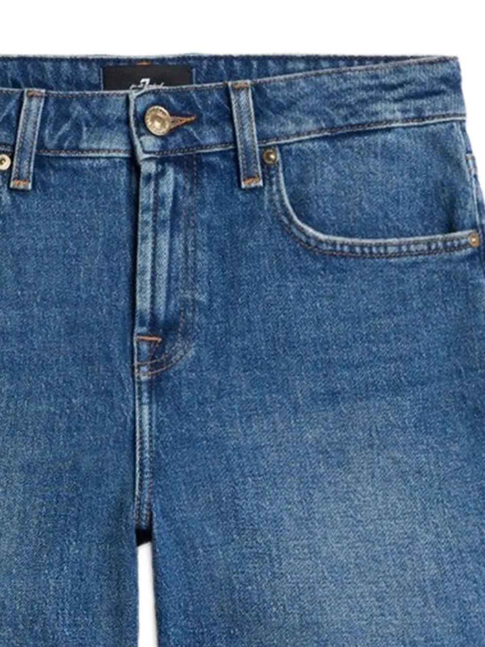 7 For All Mankind Monroe shorts met franje Blauw