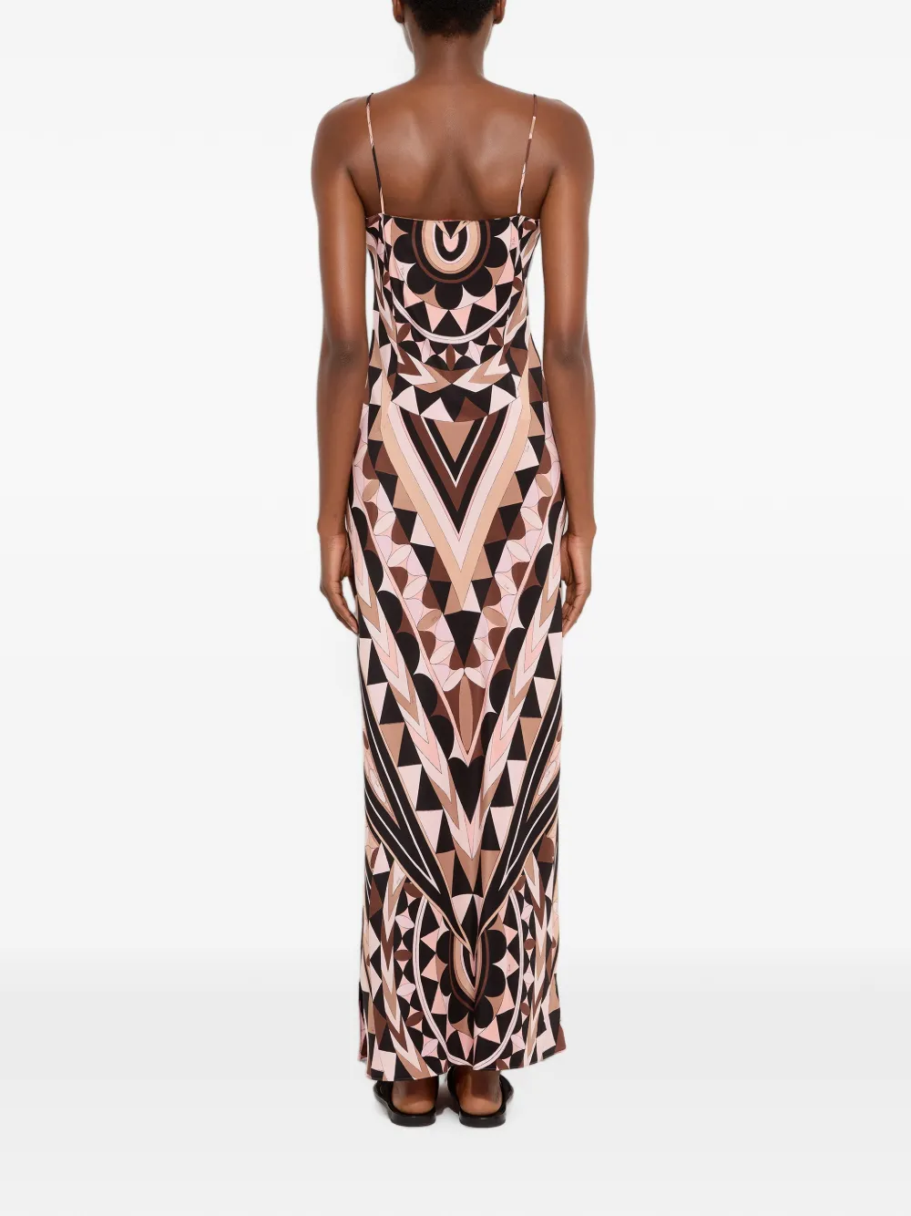 PUCCI Manuba jurk met geometrisch patroon Bruin