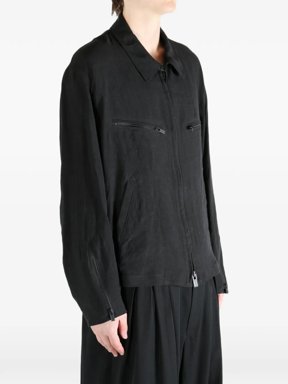 Yohji Yamamoto Jack met rits Zwart