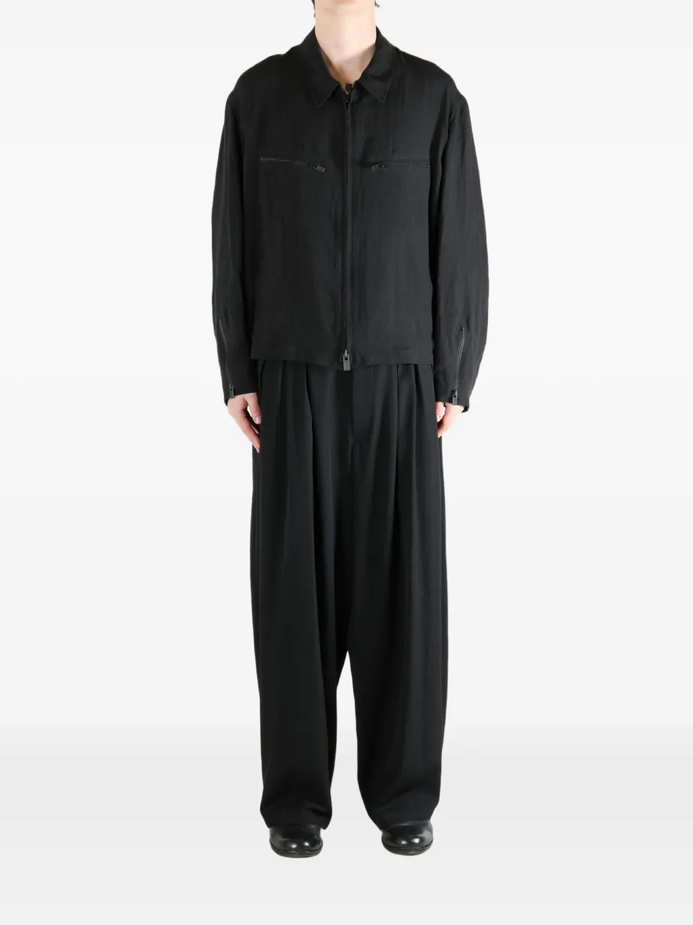 Yohji Yamamoto Jack met rits Zwart