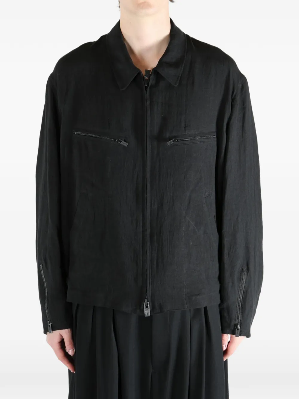 Yohji Yamamoto Jack met rits Zwart